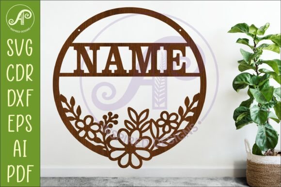 Download Round Floral Blank Sign SVG, Laser Cut - Blank sign Collection