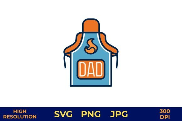 Download Cheerful Dad Apron Vector with BBQ Theme - Bbq theme Collection