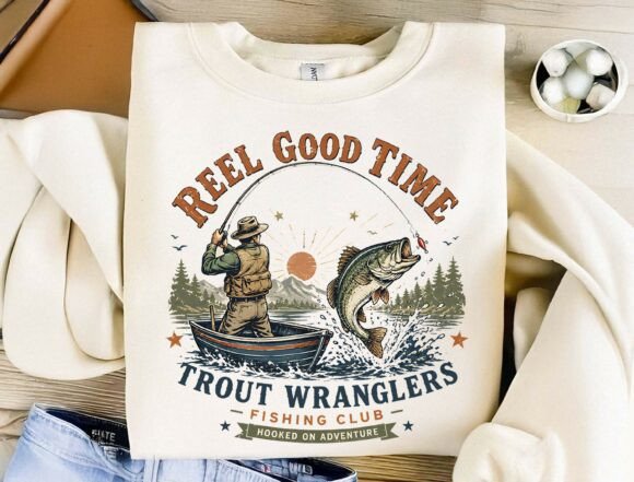 Download Vintage Fishing Club Sublimation Design - Sublimation Collection