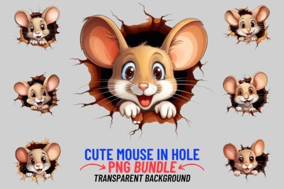 Download Cute Mouse in Hole 12 PNG Sublimation - Sublimation Collection