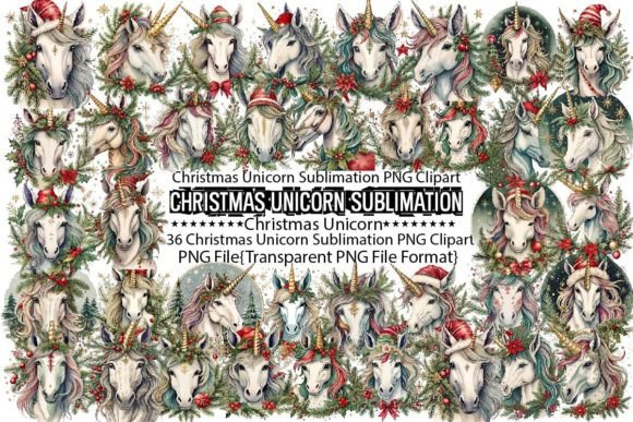 Download Christmas Unicorn Sublimation Bundle - Sublimation Collection