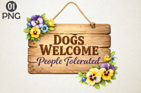 Download Dogs Welcome Wooden Sign Sublimation PNG - Sublimation Collection