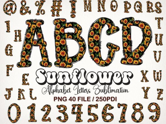 Download Sunflower Letters Alphabet Sublimation - Sublimation Collection
