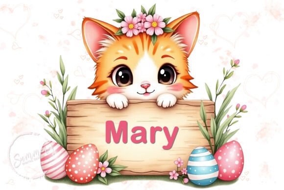 Download Easter Cat Name Frame Sublimation PNG - Sublimation Collection