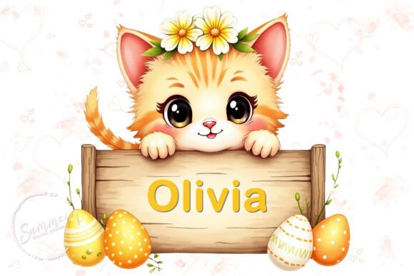 Download Easter Kitten Name Frame Sublimation PNG - Sublimation Collection
