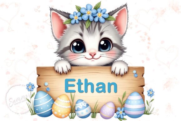 Download Easter Kitten Name Frame Sublimation - Sublimation Collection