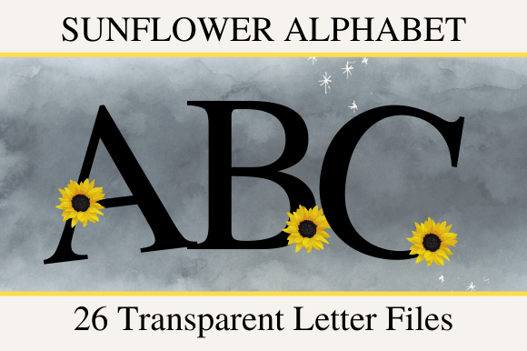 Download 26 Sunflower Letters for Sublimation - Sublimation Collection