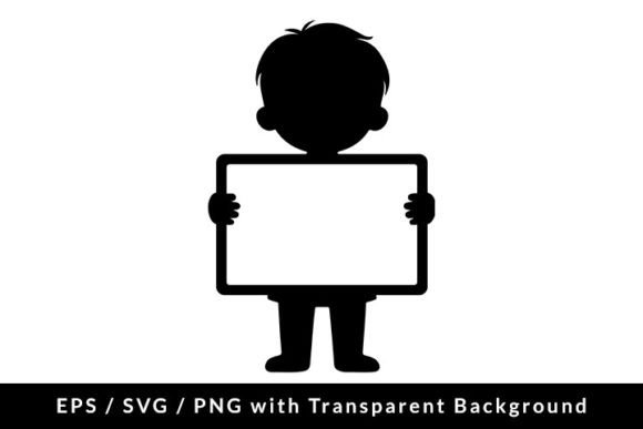 Download Kid with Blank Sign Board SVG EPS PNG - Blank sign Collection