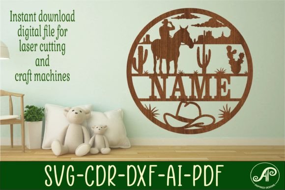 Download Cowboy Name Sign SVG Cut File - Cowboy name sign Collection
