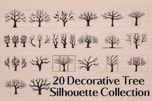 Download Decorative Tree Silhouette Collection - Premium Resources