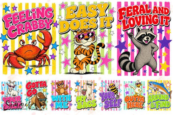 Download Retro Summer Animal Pun Sublimation PNGs - Sublimation Collection