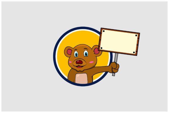 Download Bear Head Circle with Blank Sign Wood - Blank sign Collection